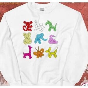 NEW UNFORTUNATE PORTRAIT women's balloon animals sweatshirt in white